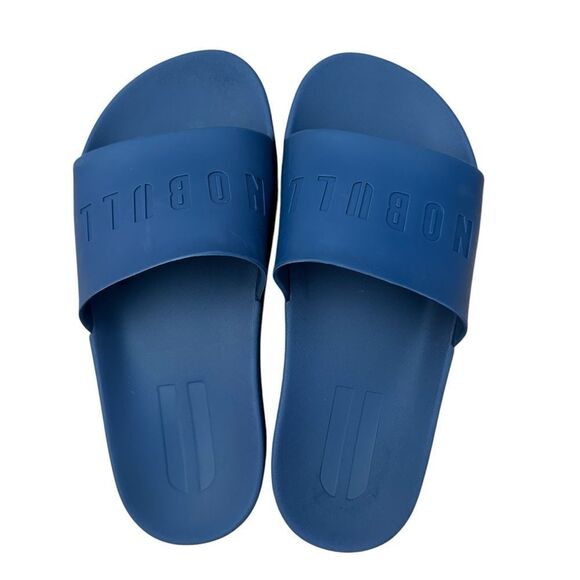 No Bull ~ Blue Slides ~ Mens 5/Womens 6.5 ~ great Preloved condition with box - Picture 1 of 9